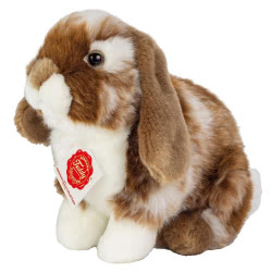 Introducing Teddy Hermann sitting Dark Brown Bunny soft toy in a 20 cm size. Coming with mottled white and brown fur, long brown ears, glossy eyes and incredibly realistic features.