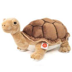 Teddy Hermann Giant Tortoise 50 cm soft toy. This is so lifelike! Coming with the classic dark brown shell, long neck, white underbody and the most gorgeous looks.