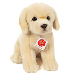 Teddy Hermann Golden Retriever 25cm soft toy sitting featuring a cream fur body, soft droopy ears, delicate black button nose and the most adorable, cute looks. 