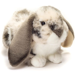 Teddy Hermann Grey & White Ram Rabbit soft toy in a 30 cm size. Another absolutely life like bunny! Coming with the softest grey and white fur, long droopy ears and with the most adorable, cute looks.