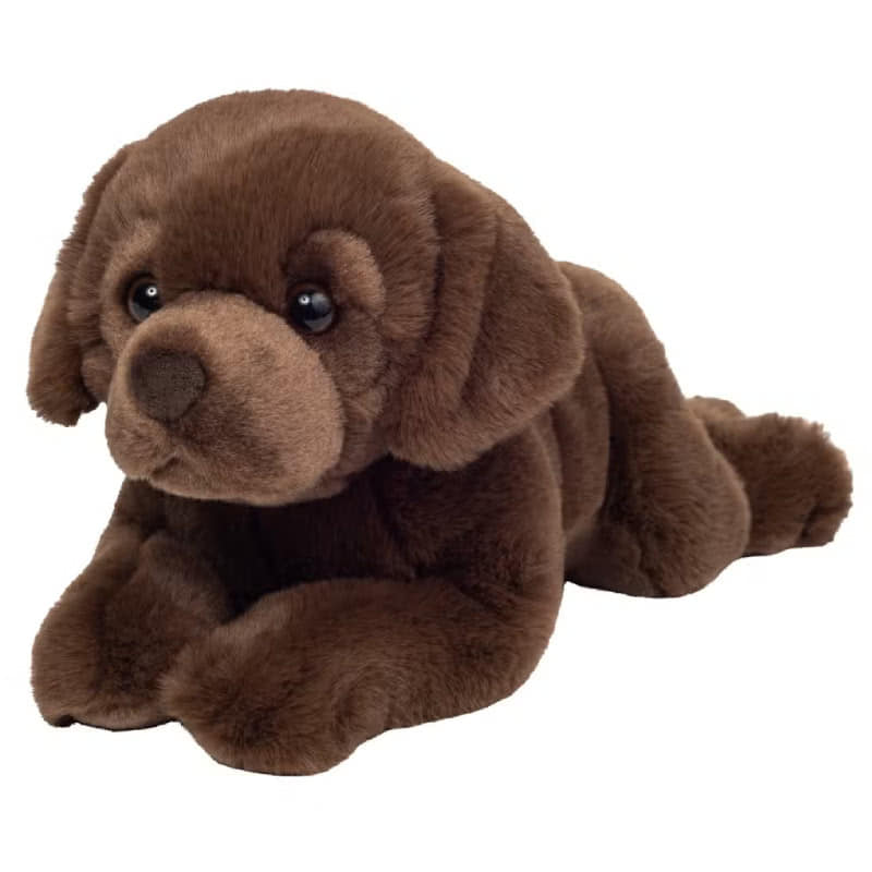 Teddy HermannLabrador Lying Chocolate Brown 32cm Soft Toy