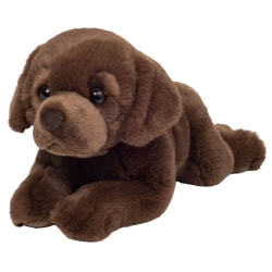 Labrador Lying Chocolate Brown 32cm Soft Toy