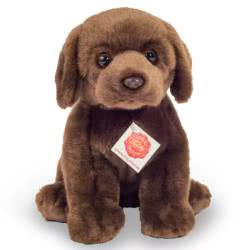 Introducing Teddy Hermanns sitting Dark Brown Labrador soft toy in a 25cm size. Coming with beautiful chocolate brown fur, long tail, cute button nose, and dark brown eyes.