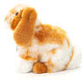 Teddy Hermann Light Brown & White Sitting Bunny 20cm Side