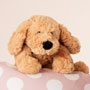Teddy Hermann Lying Beige Dog Soft Toy 28cm front