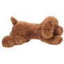 Teddy Hermann Lying Brown Dog Soft Toy 28cm Side