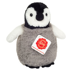 Teddy Hermann Penguin soft toy 15cm. Suitable from birth. Filled with 100% recycled polyester. Coming with super soft fluffy, white, grey and black fur body.