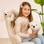 Teddy Hermann Polar Bear Lying 45cm Plush Toy holding