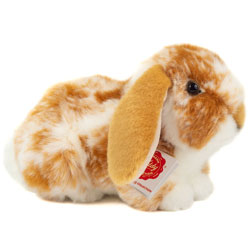 Teddy Hermann Ram Rabbit Light-Brown & White 23cm plush soft toy with long floppy ears, glossy eyes, white bobtail and really life-like looks.