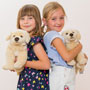 Teddy Hermann Sitting Golden Retriever 30cm Soft Toy holding