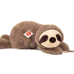 Teddy Hermann Helge Sloth soft toy 48cm. Coming with soft  brown fur, a cream face, beige claws and classic Sloth looks.