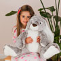 Teddy Hermann Grey Rabbit 45cm Soft Toy holding