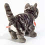 Teddy Hermann Standing Grey Tabby Cat 20cm Soft Toy back view