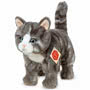 Standing Grey Tabby Cat 20cm Soft Toy Small Image