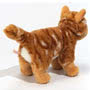 Teddy Hermann Standing Ginger Tabby Cat Soft Toy 20cm back view