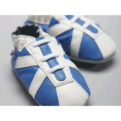 White Stripes Baby Leather Shoes