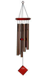 Woodstock Chimes of Pluto Bronze Wind 
Chime. It comes with six bronze tubes, has a cherry wood top and 
matching wind catcher, their pentatonic scale is always in 
harmony so the sound remains perfect over time, it is 
strung 
with UV-resistant nylo
