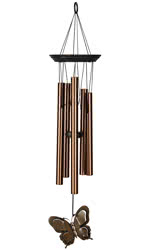 Woodstock My Butterfly Musical Wind Chime..Coming 
with five bronze tubes, a black pine wood top and 
matching striker. These chimes are tuned to create the purest, most 
beautiful musical intervals, it is strung with UV-
resistant 
nylon line.