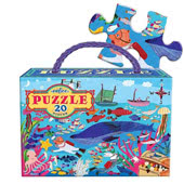 Eeboo 20 Piece Puzzles are made from recycled grey board and use non-toxic, vegetable-based inks. The artwork for eeboo twenty piece puzzles is commissioned from well-known and well-loved children's book illustrators.