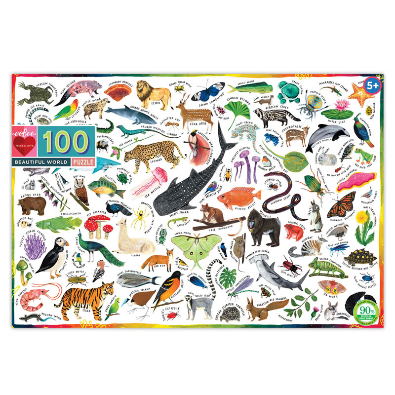 EebooBeautiful World 100 Piece Puzzle