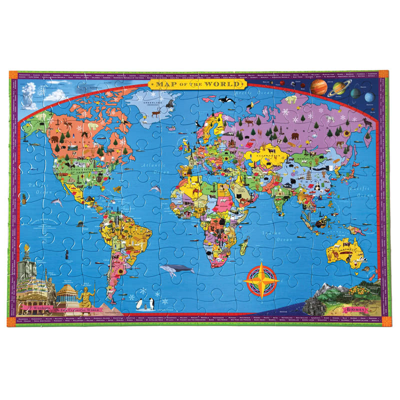 Eeboo100 Piece World Map Puzzle