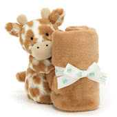 Baby Jellycat Giraffe Soother, Rattle, Comforter, Blankie and Soft Toy. Baby Safe.