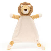 Baby Jellycat Lion Soft Toy, Soother, Comforter, Book and Ring Rattle.