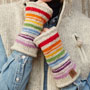 Pachamama Knitwear Hexham Handwarmer Oatmeal wearing