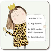 Coasters by Rosie Made a Thing including, Bucket List, Here We Go and Fabulous Friend, all of the coasters are cork backed and come with UK and International delivery options.